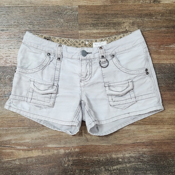 FP Movement by Free People Pants - FREE PEOPLE LOW WAIST LIGHT GREY CORDUROY SHORTS SIZE 26